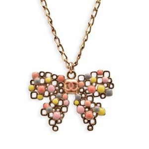 MULTI COLOR CHANEL BOW NECKLACE